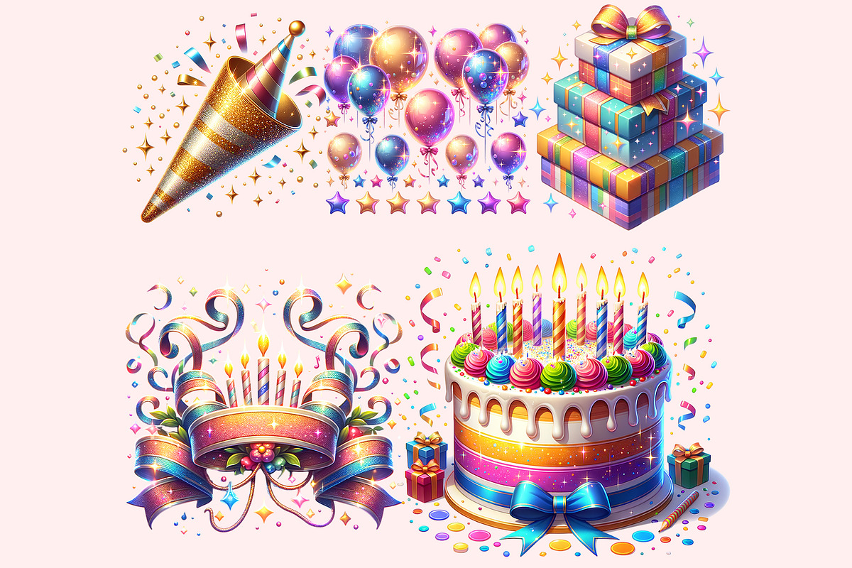 Birthday Clipart PNG Bundle, a Graphic by M9 Design (Photo 5 of 7)