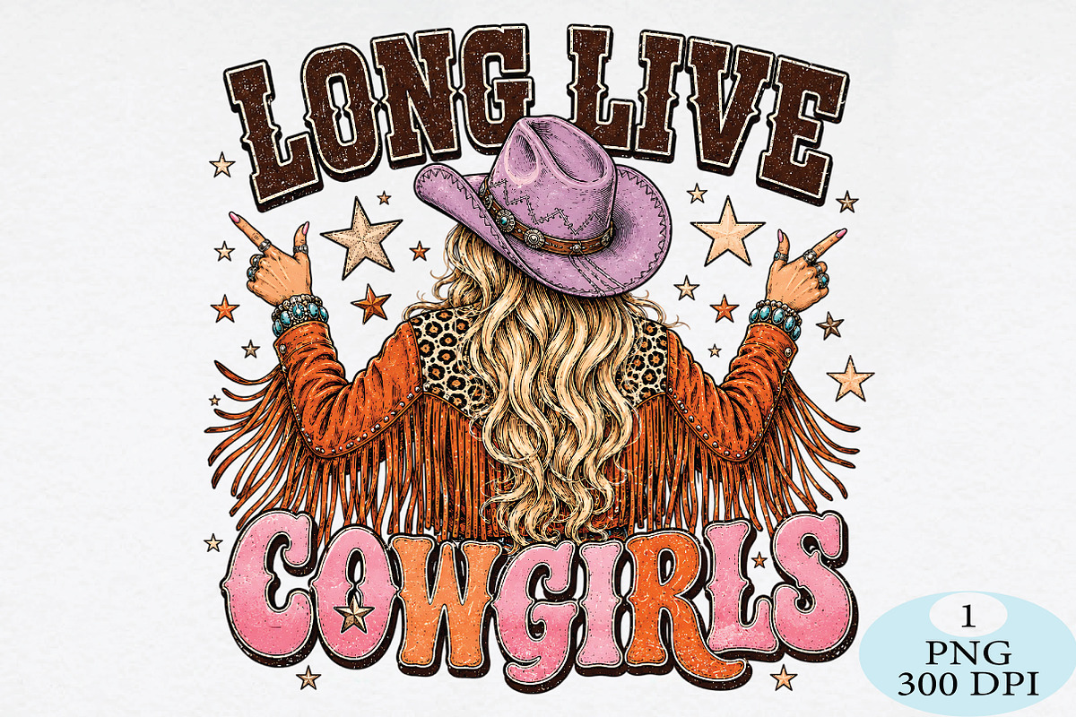 Long Live Cowgirls Western png, a Seasonal Illustration by Daily.Designs (Photo 1 of 5)
