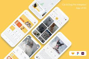 Cat & Dog Pet Adoption App UI Kit