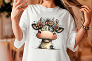 Whimsical Easter Cow Clipart, an Illustration by OK Design (Thumbnail 6 of 6)