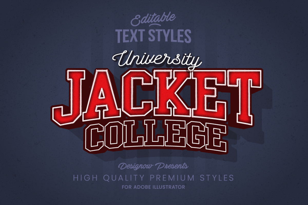 University Jacket Text Style, a Layer Style Add-On by Designow Group