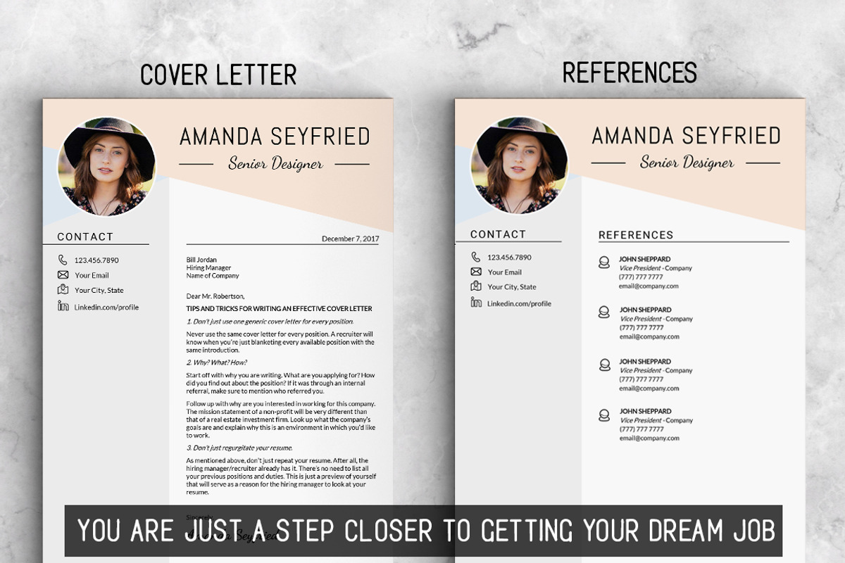 Feminine Resume Template / CV, a Resume Template by LevelUpResume (Photo 5 of 5)