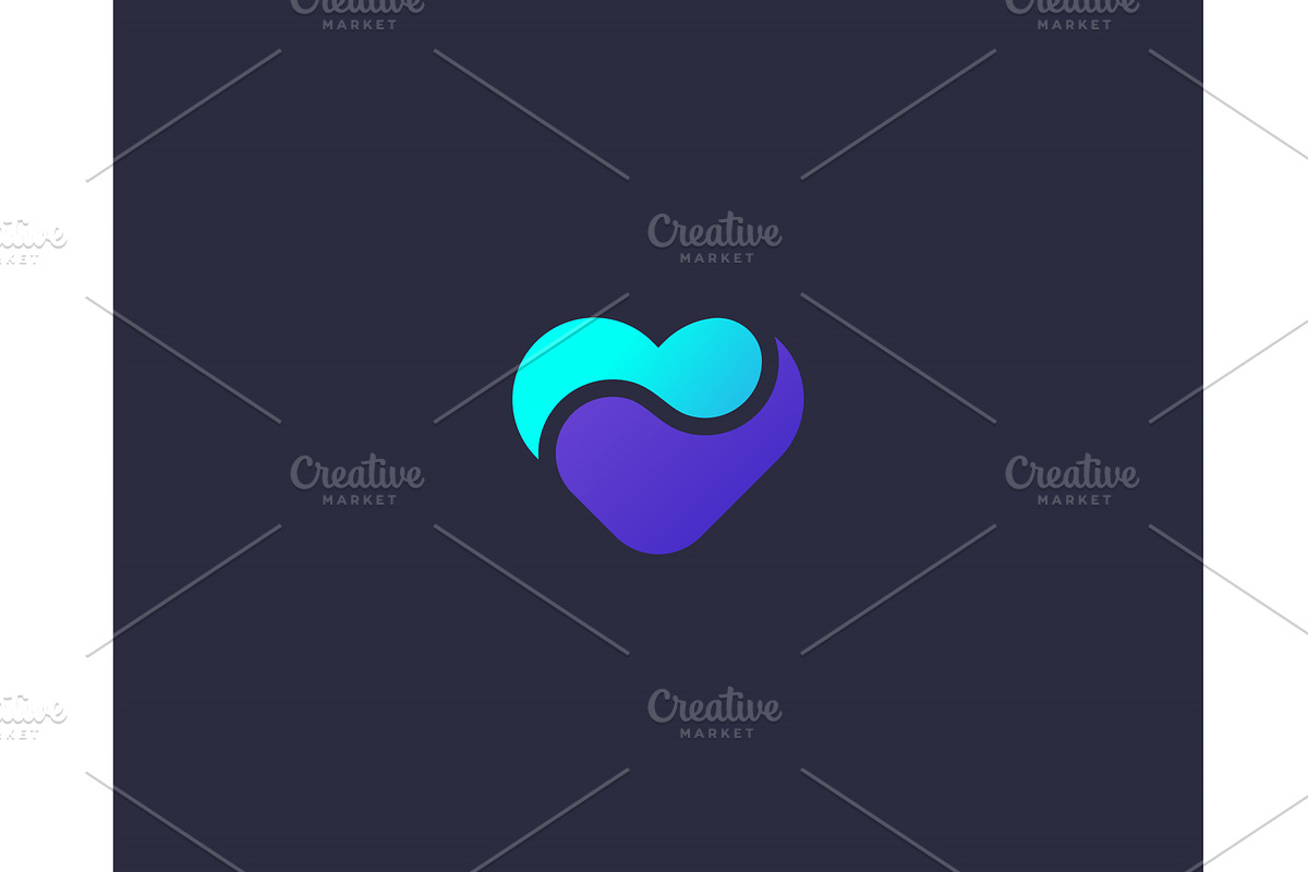 A heart logo from abstract shapes, an Illustration by Bureau