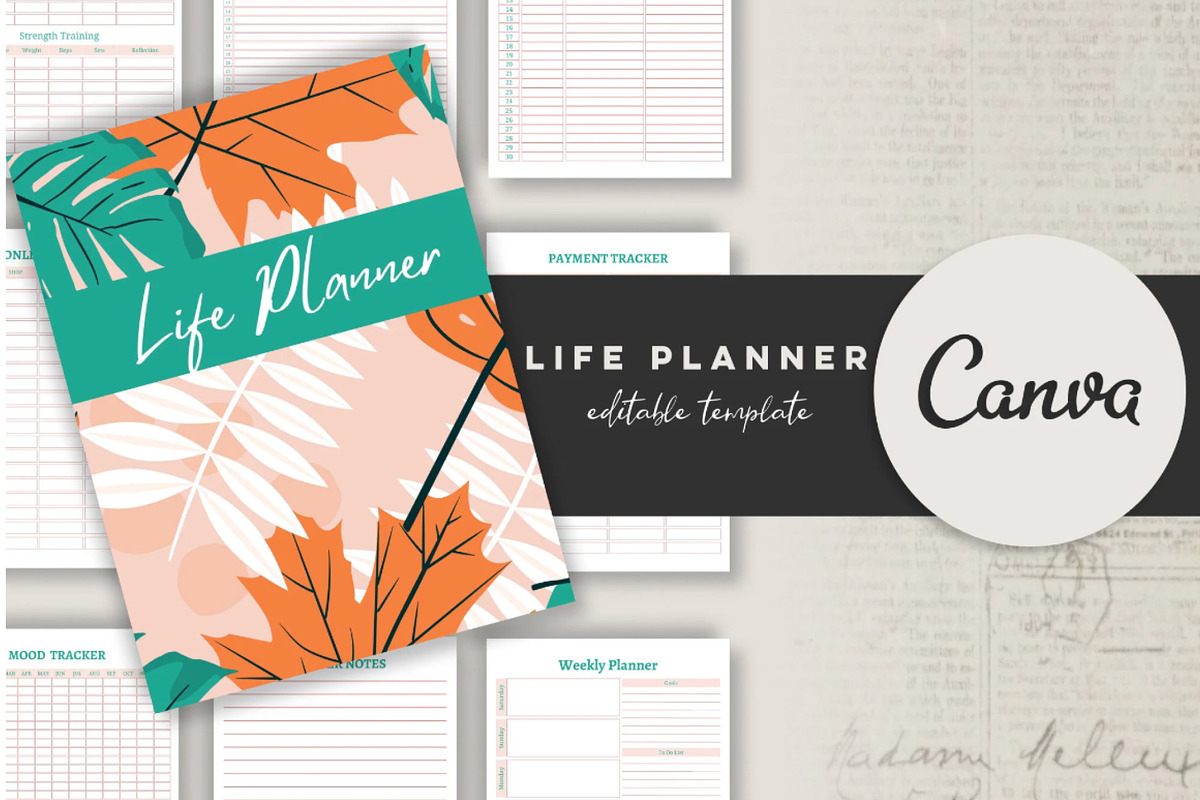 Printable Life Planner Template, a Stationery Template by Design House (Photo 1 of 8)