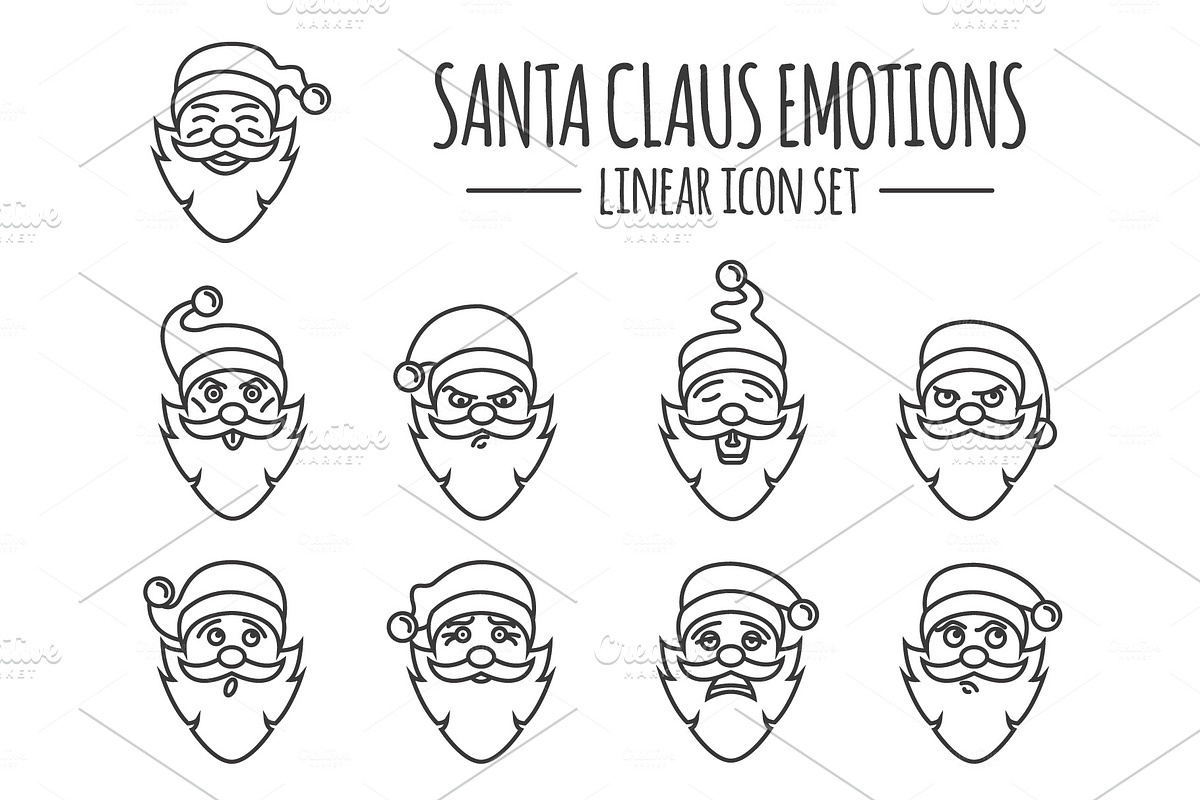 Santa Claus characters set, a Decorative Illustration by pet design shop (Photo 3 of 3)