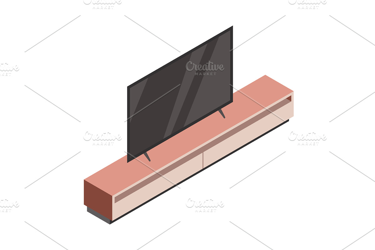 Isometric interior furniture, icon, an Object Illustration by the8monkey