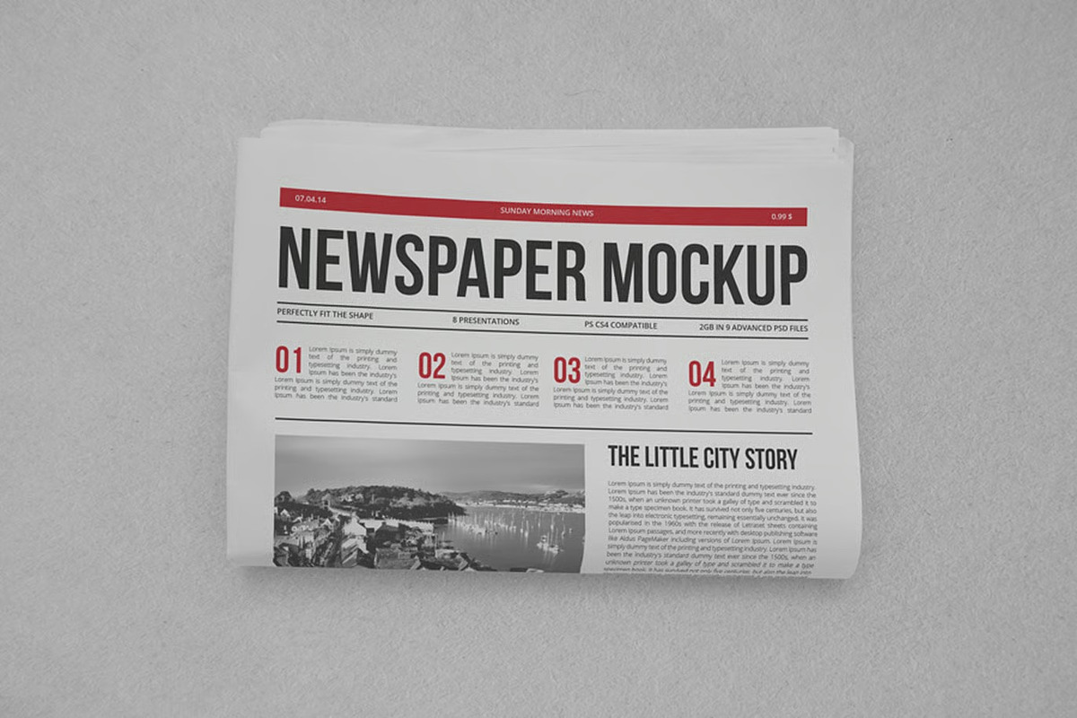 Newspaper Mock-up, an Advertising Mockup by zippypixelstudio (Photo 14 of 14)