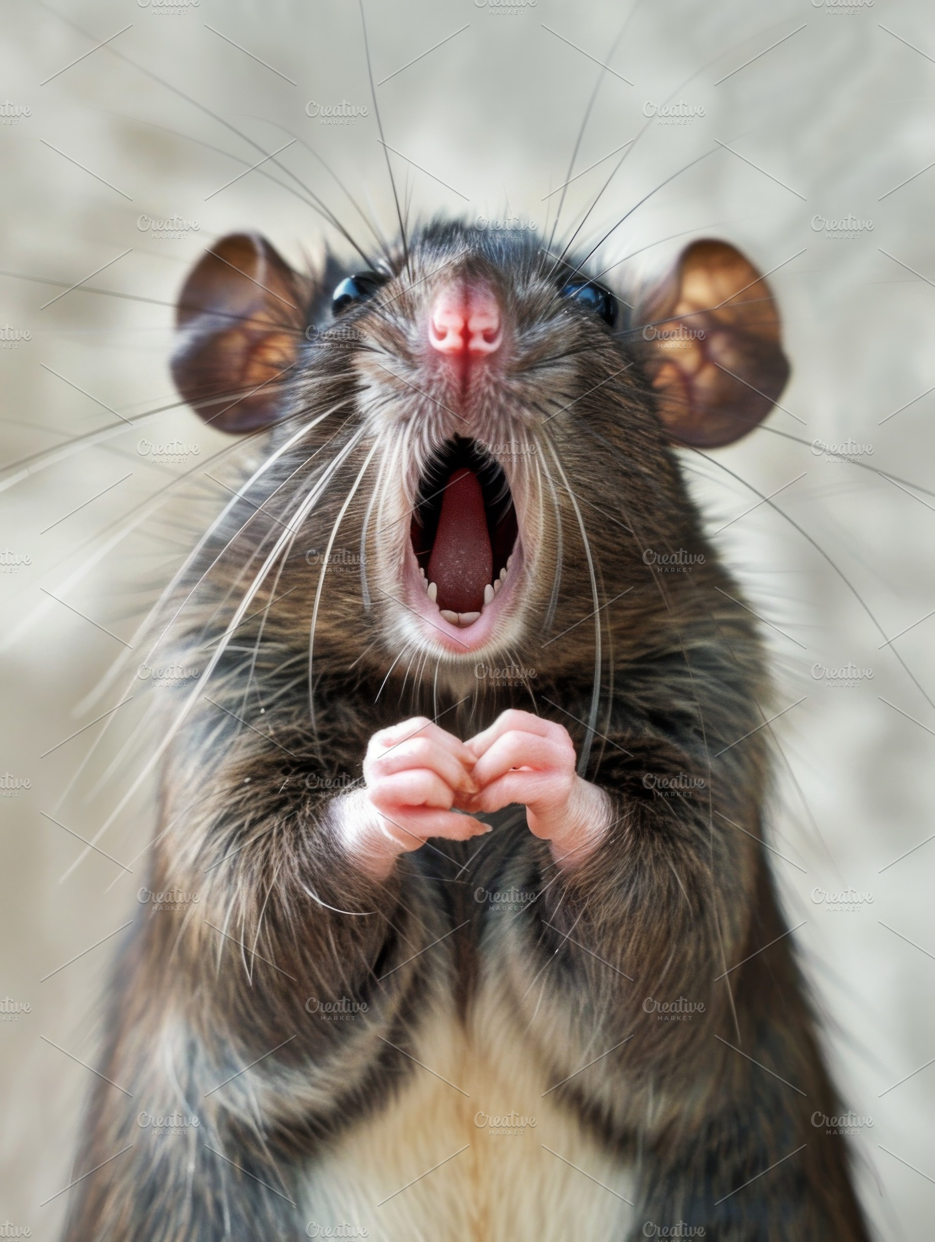 Very surprised mouse with open mouth, an Animal Photo by Handmadefont