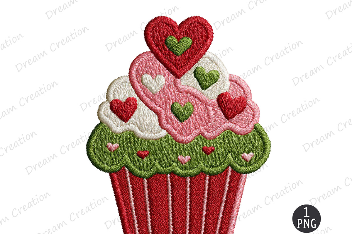 Faux Yarn Crochet Valentines Cupcake, an Illustration by Dream Creation (Photo 1 of 5)