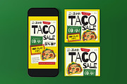 Yellow White Taco Sale Flyer Set, a Flyer Template by graphicook (Thumbnail 5 of 6)