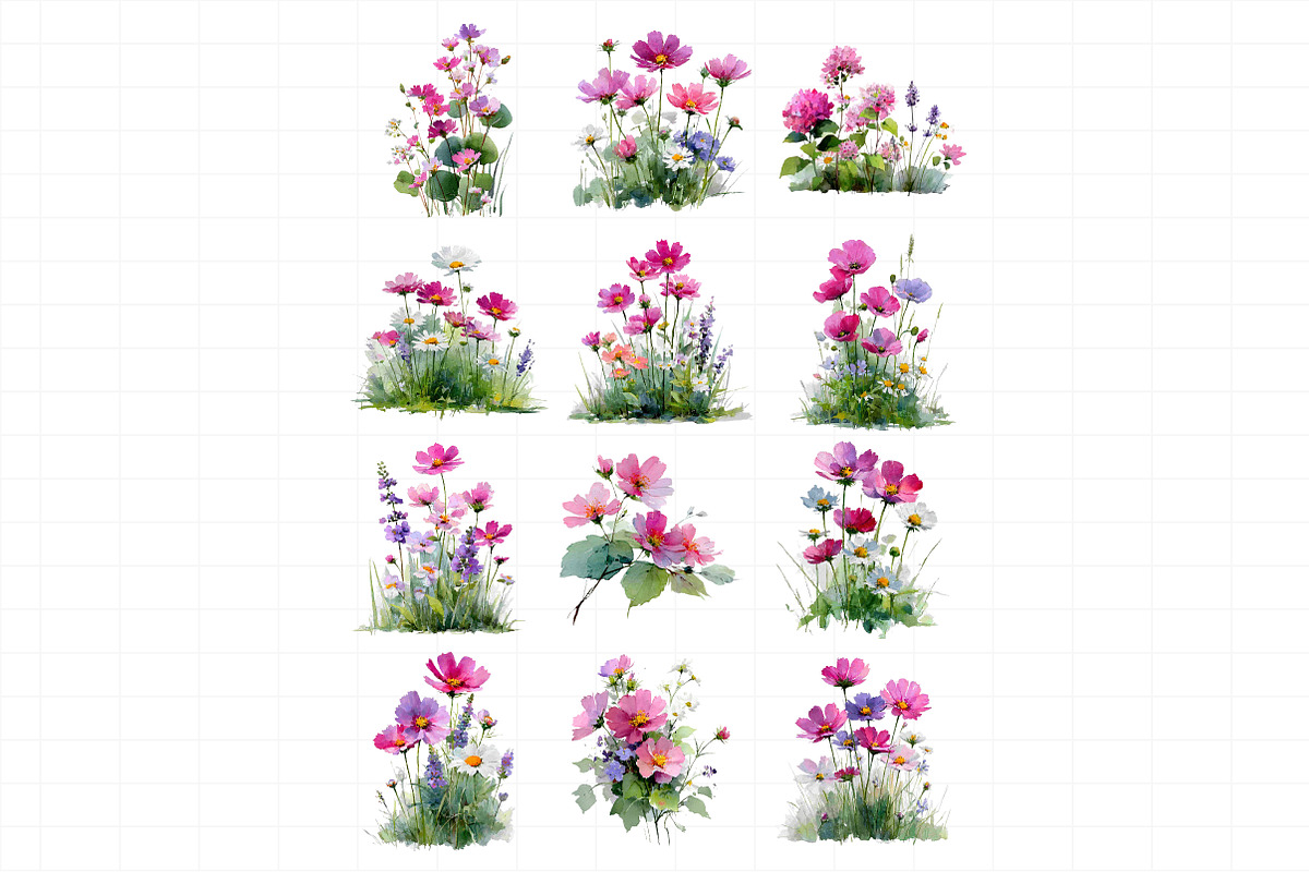 Wild Flowers Floral Border Clipart S, an Illustration by Daily.Designs (Photo 7 of 7)