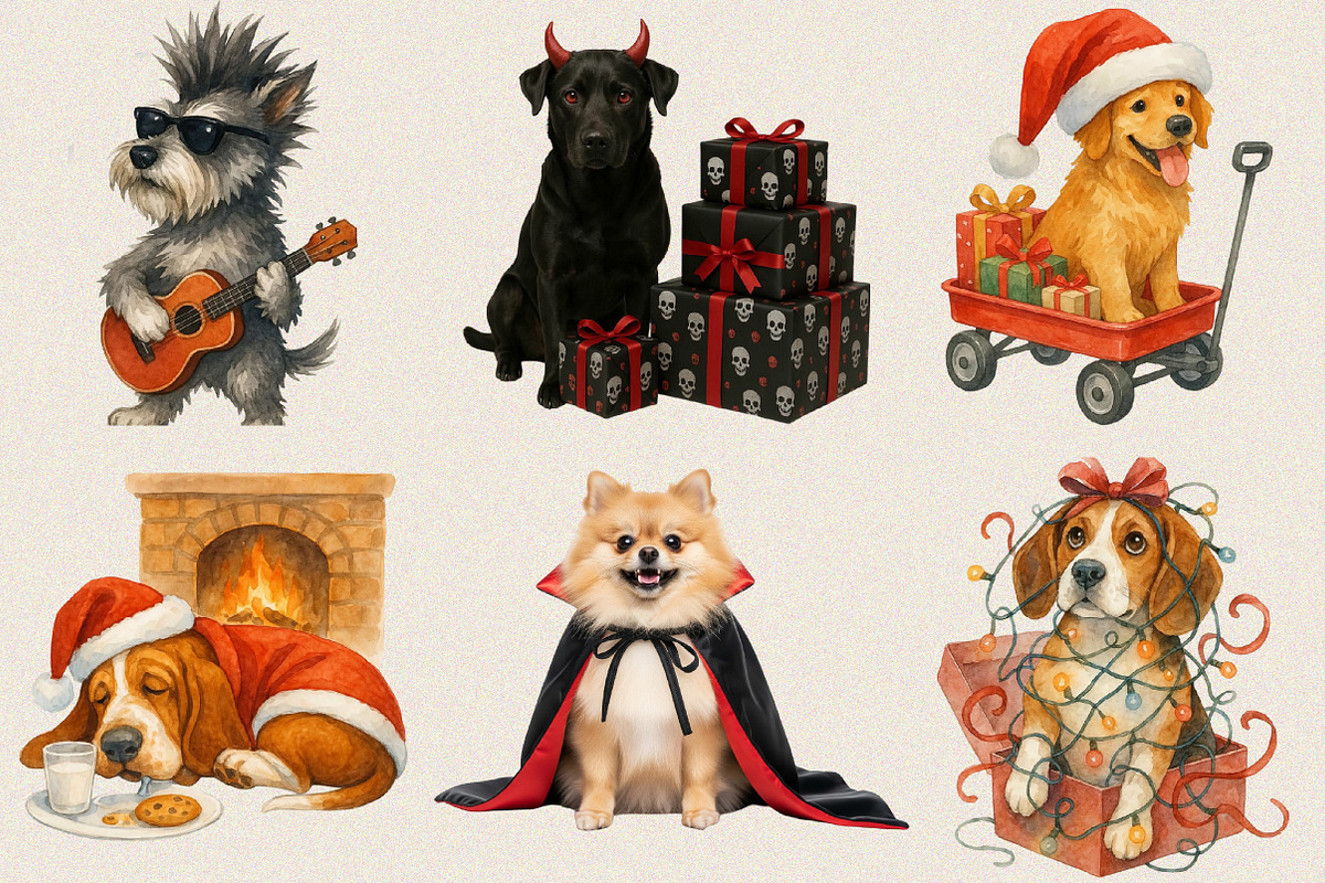 Christmas Funny Dog Clipart Bundle., an Illustration by SVGArt (Photo 5 of 8)