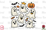 Cute Ghosts Halloween PNG Bundle, a Graphic by Moss Rose (Thumbnail 1 of 3)