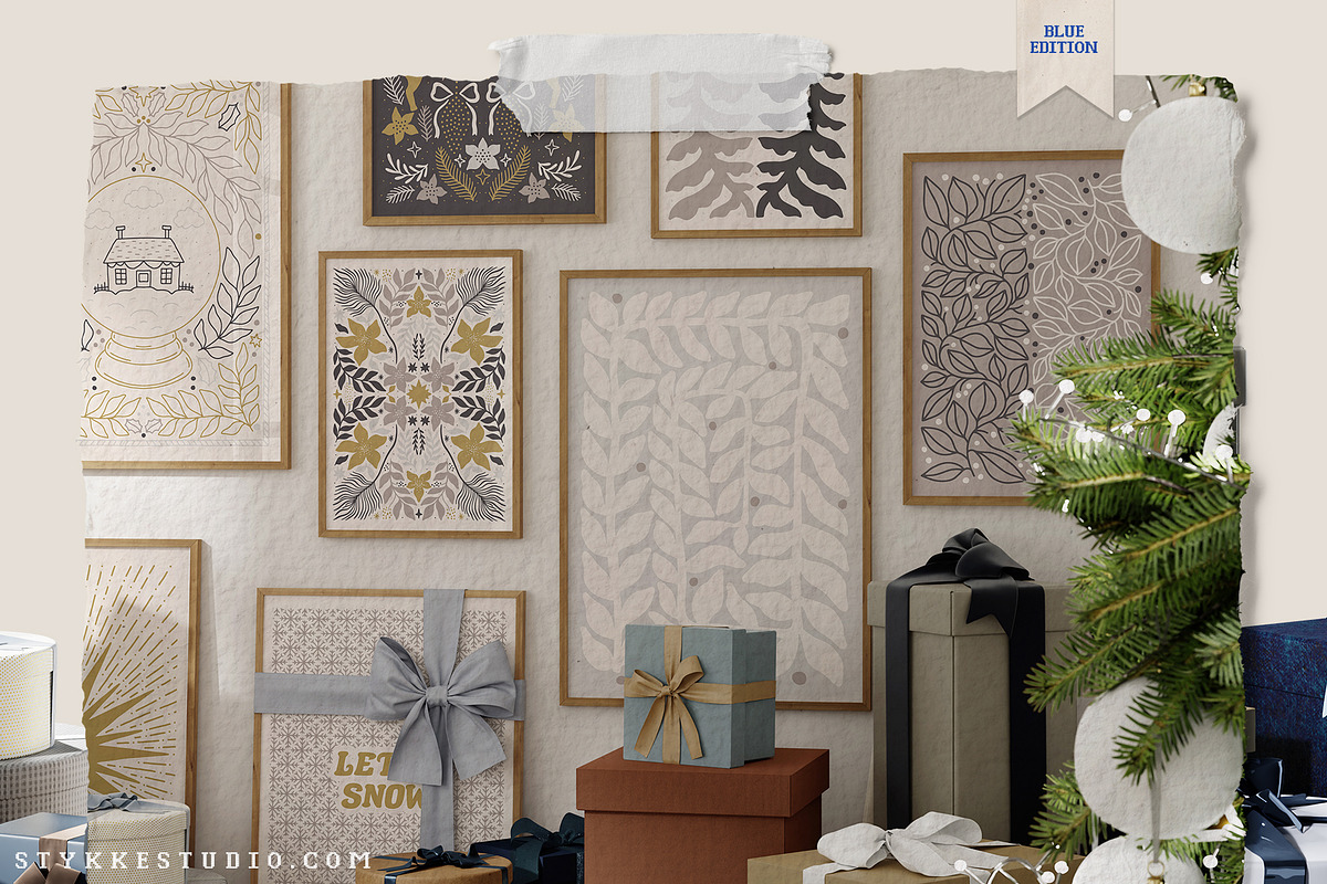 Christmas Frame Mockup Gallery Wall, a Household Mockup by Stykke Studio (Photo 7 of 7)