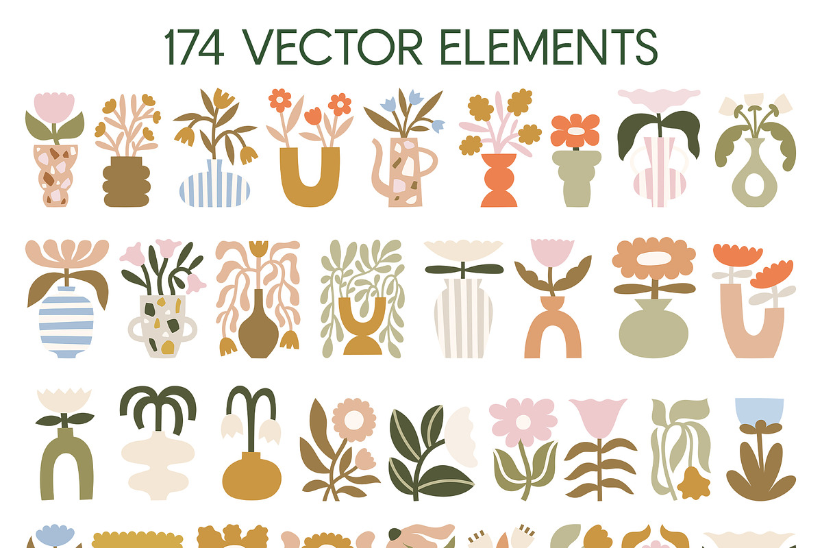 Neutral Flowers Vector Print Creator, an Object Graphic by ArtFM (Photo 9 of 14)