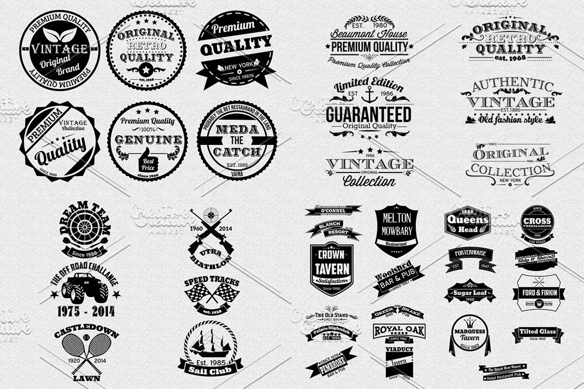 300++ Retro Labels and Badges Bundle, a Branding & Logo Template by Arys Design (Photo 8 of 12)
