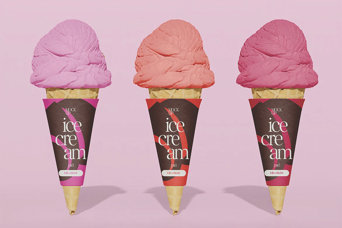 Ice Cream Jars Packaging Mockup, a Packaging Mockup by skybluecreative (Photo 1 of 3)