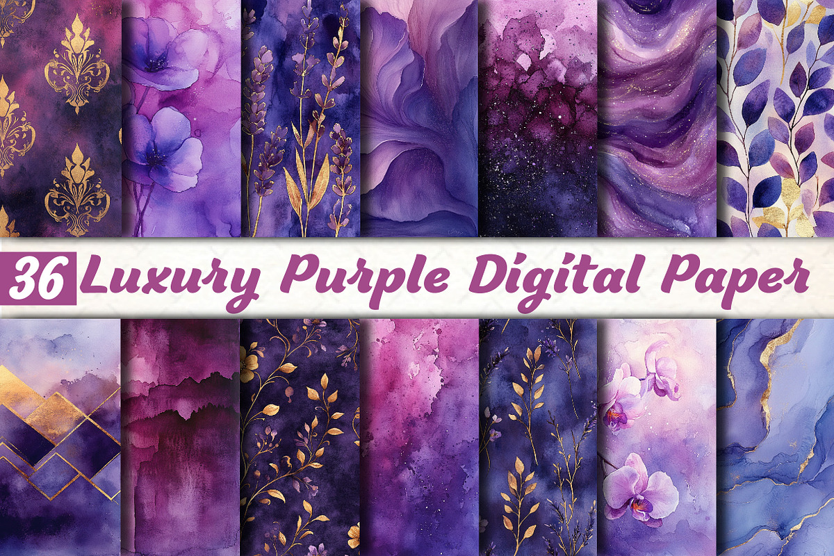 Luxury Purple Digital Paper, a Pattern Graphic by DreamCafeArt (Photo 1 of 6)