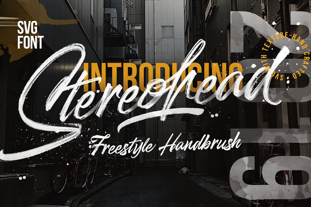 Stereohead Brush Font SVG, a Script Font by Dirtyline Studio (Photo 1 of 11)