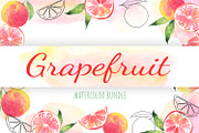 Grapefruit Watercolor Clipart, a Decorative Illustration by YuskinKot (Thumbnail 1 of 5)