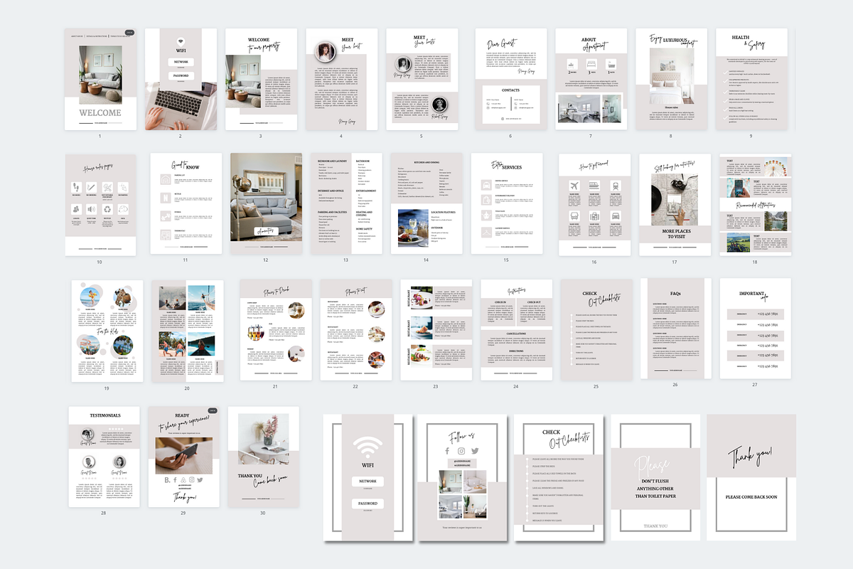 Airbnb Welcome book Template + Signs, a Magazine Template by MediaKitTemplates (Photo 3 of 12)