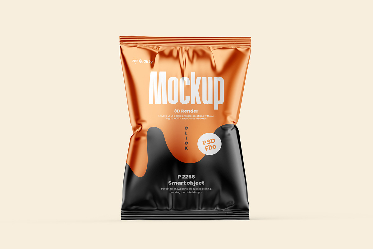 High Quality Snack Bag Mockup, a Packaging Mockup by Ram Studio LLC (Photo 2 of 12)
