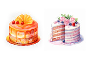 Decorative Cake Clipart Set Of 12, an Object Illustration by EzDigitals (Thumbnail 9 of 9)