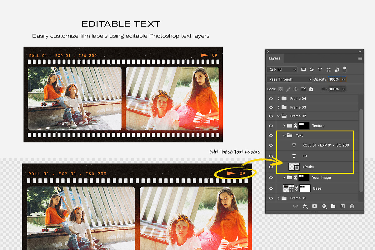 Analog Film Strip Frame Template Set, a Mockup by DesignerCandies (Photo 5 of 13)