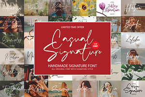 Casual Signature Font Bundles, a Handwritten Font by tebaltipislab