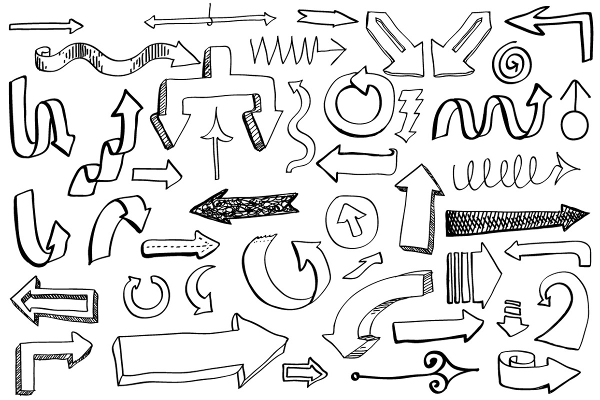 100 arrow set hand drawn preview 3