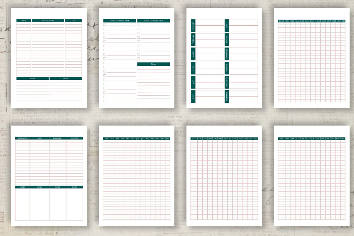 Printable Life Planner Template, a Stationery Template by Design House (Photo 3 of 9)