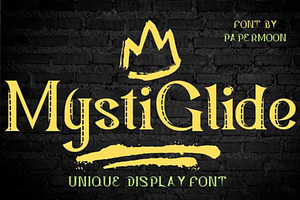MysticGlide: Unique Display Font, a Script Font by GearShift