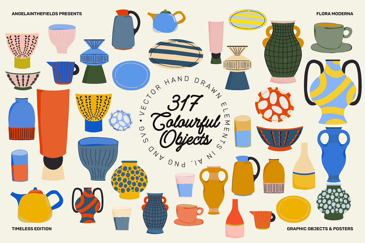 300+ Flora Moderna Vector Clipart, a Decorative Illustration by angelainthefields (Photo 8 of 23)