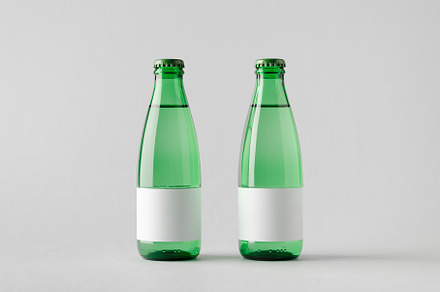 Water bottle mockup  two bottles containing 250ml, 25cl, and advertising, a Food & Drink Photo by Shablon