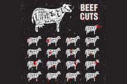 Steak Bar Vector Set, an Animal Illustration by Urazovsky Design (Thumbnail 6 of 7)