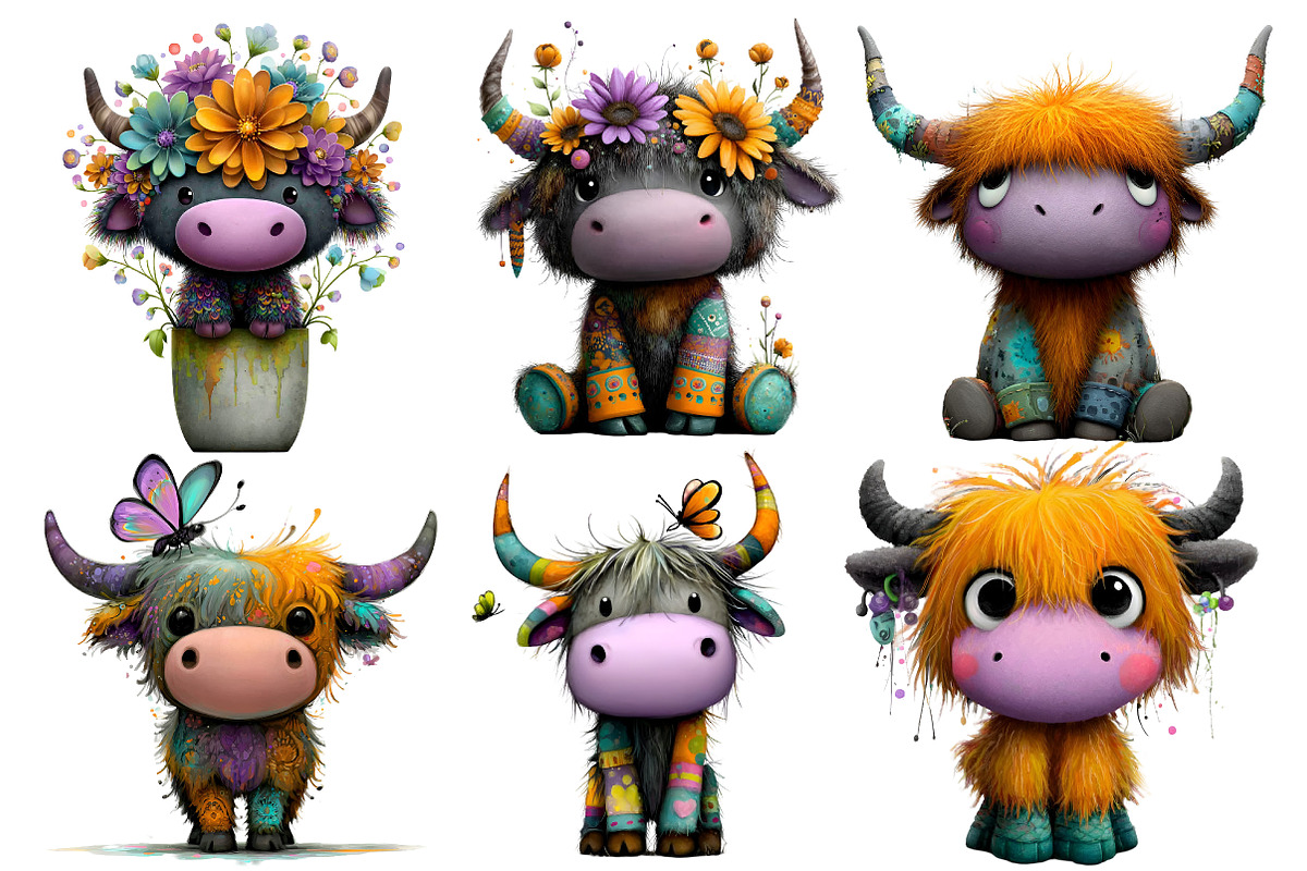 Whasicimal Haighland cow  clipart, an Illustration by Designworld (Photo 2 of 5)