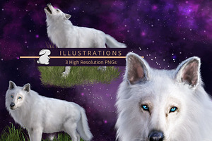 White Dire Wolf Illustration
