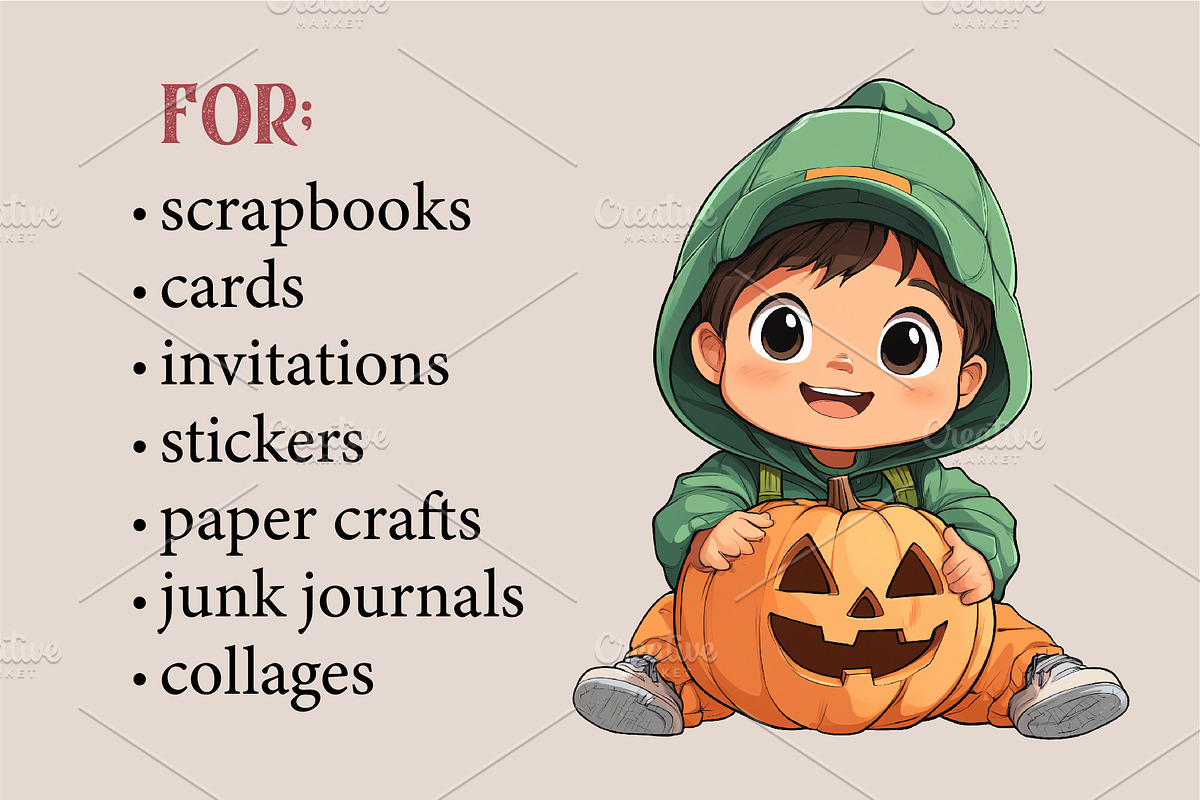 Cute Halloween Jack. TShirt Sticker., an Animal Illustration by KENO Mascots (Photo 10 of 10)
