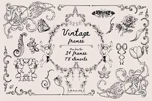 Vintage Frames SVG Clipart PNG, a Decorative Illustration by Anada Arty
