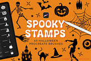 Spooky Stamps Procreate Brushes, a Brush Add-On by AngelfishCreative (Thumbnail 1 of 5)