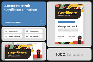 Abstract Potrait Certificate