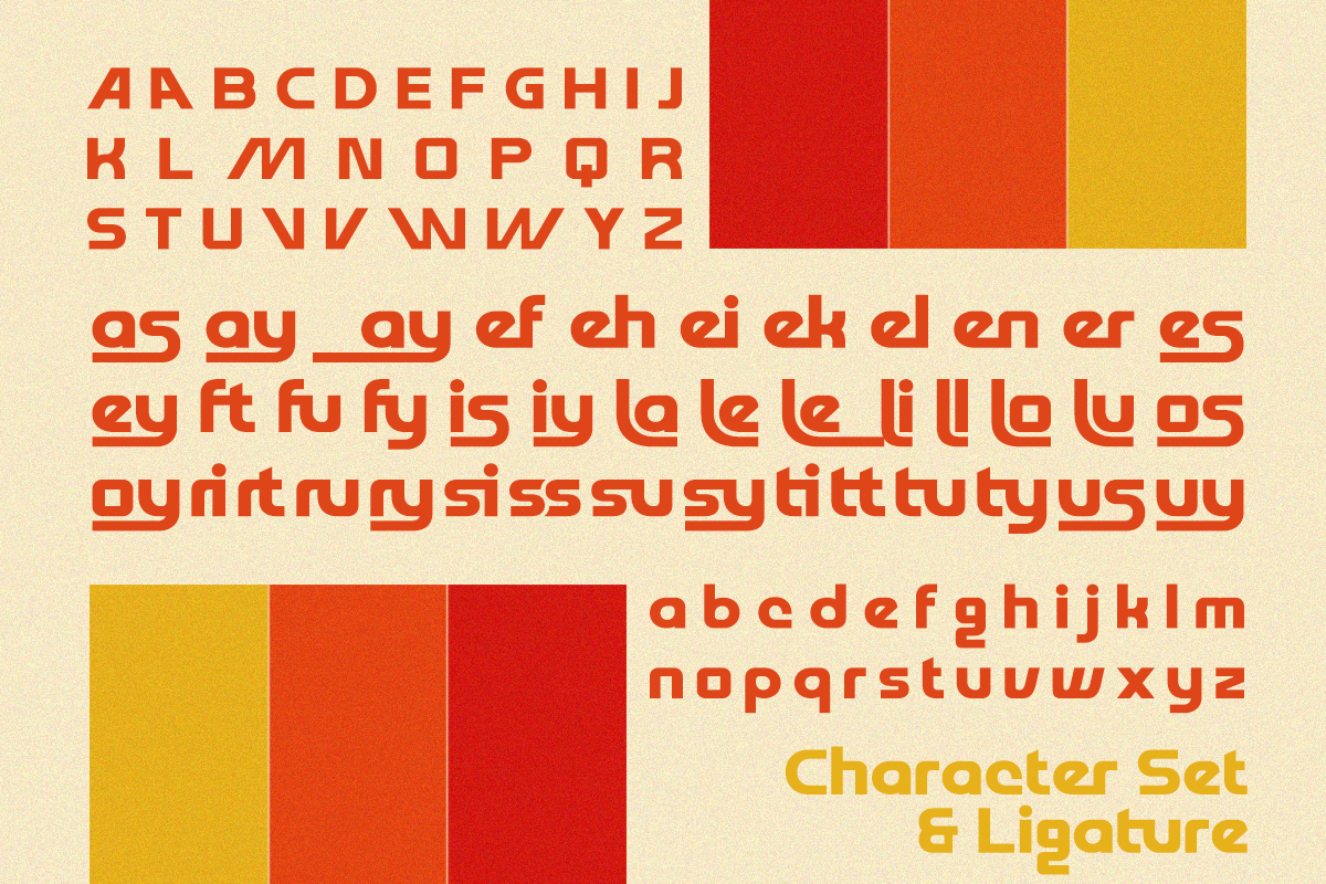 Zaylen - Ligature Retro Font, a Sans Serif Font by RagamKata (Photo 9 of 10)