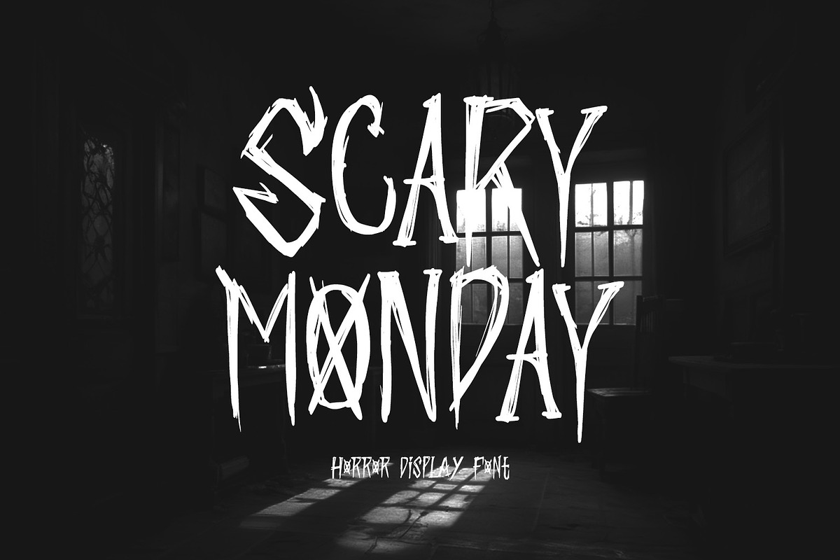 Scary Monday – Horror Font, a Handwritten Font by Ideal Eksis (Photo 1 of 6)