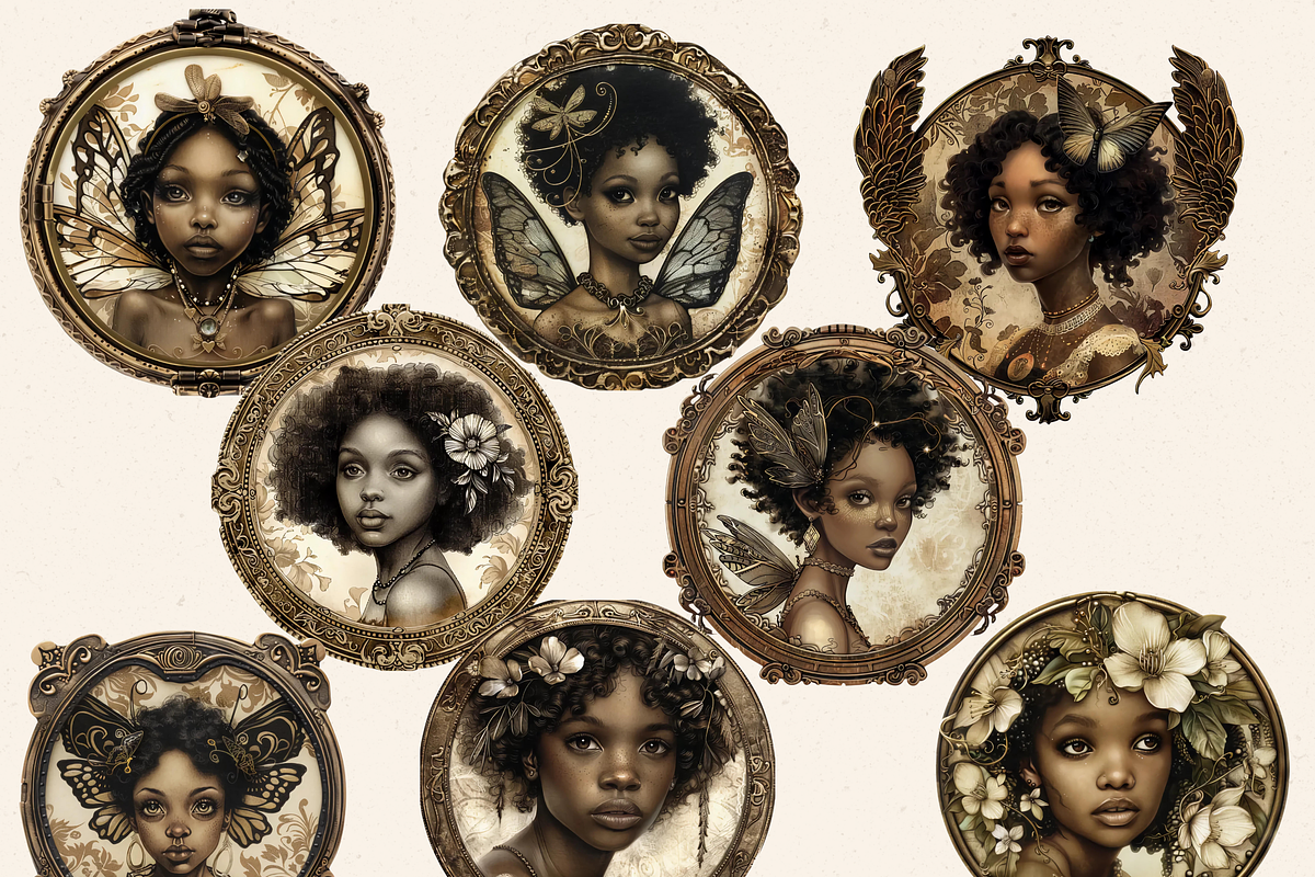 AFRICAN AMERICAN LOCKET FAIRY PNG, a Person Illustration by Daring Digies (Photo 2 of 8)