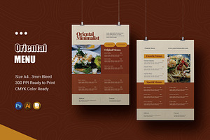 Oriental Minimalist Menu, a Print Template by Esensifiksi.studio