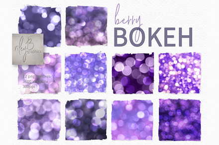 Berry Bokeh PNGs, a Texture Graphic by rileyBgraphics