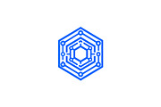 Hexagon Tech Network Logo, a Branding & Logo Template by Vectorium Studio (Thumbnail 1 of 9)