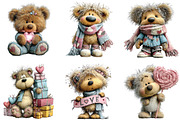 Whimsical Valentine Teddy Bear PNG, an Illustration by CraftArtStudio (Thumbnail 4 of 6)