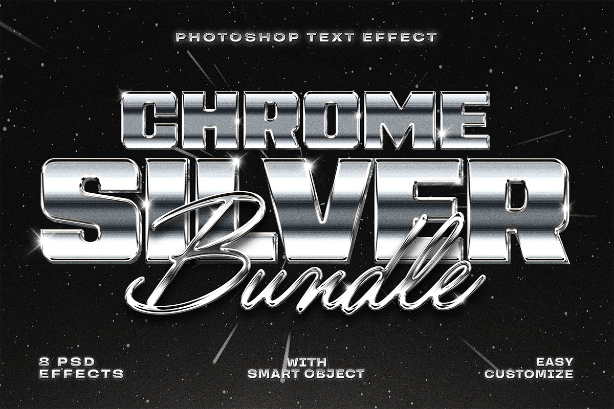 Chrome Silver Text Effects, a Layer Style Add-On by Sixtysix Labs (Photo 1 of 9)