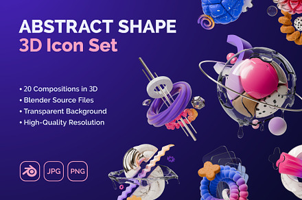Abstract Shapes 3d Icons, an Object 3D Model by 35lab